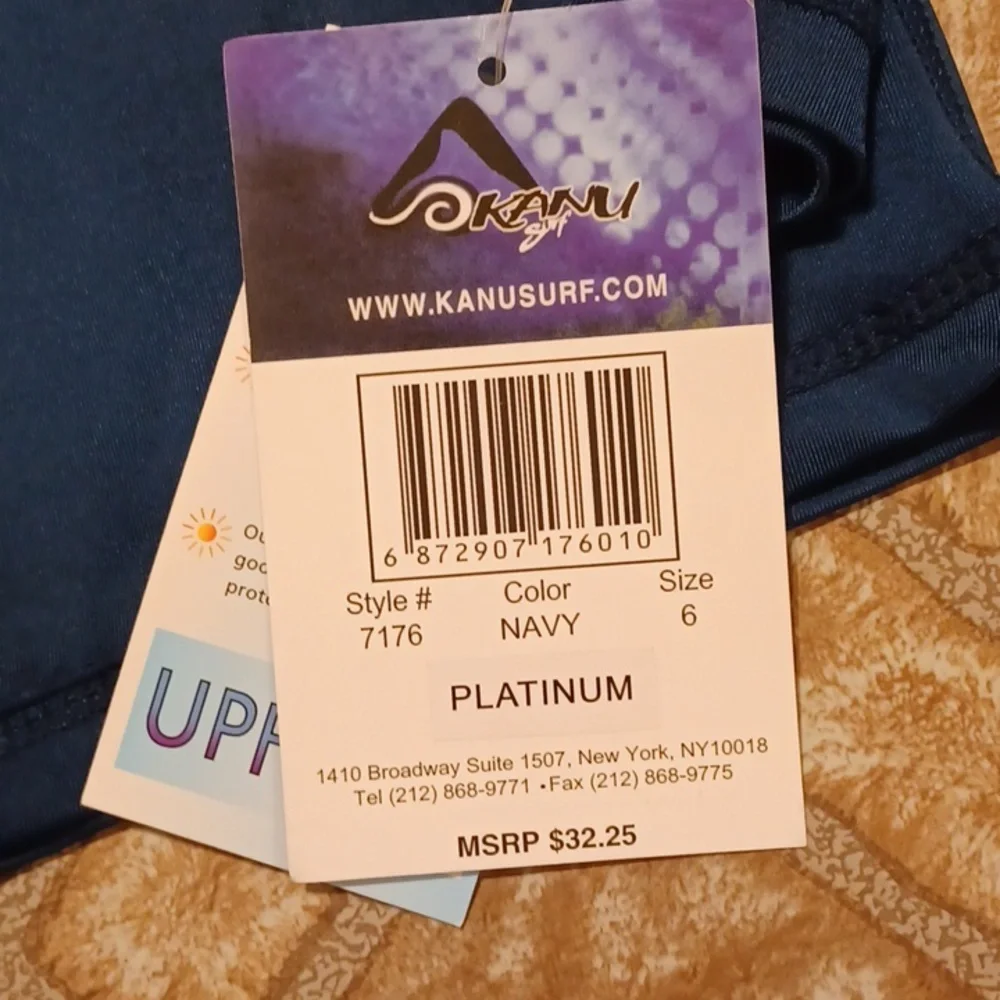 Kanu Surf Dark Blue Kids Rashguard Size 6 UPF 50+
